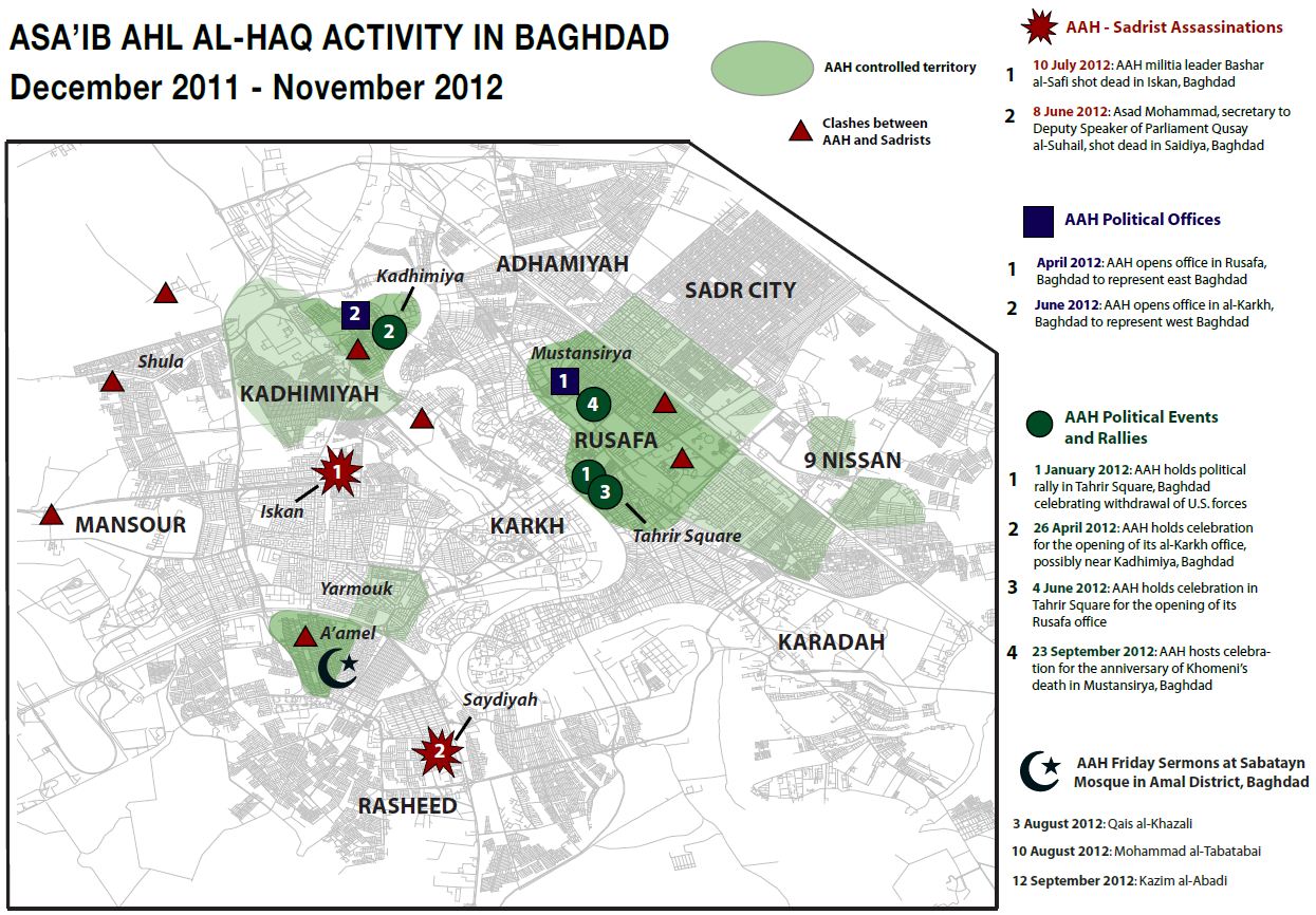 AAH Activity Inside Baghdad Dec. 2011-Nov. 2012