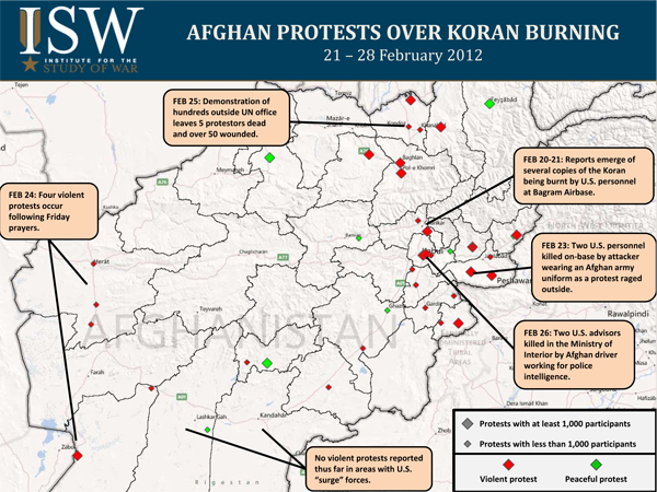Map of Afghan Protests