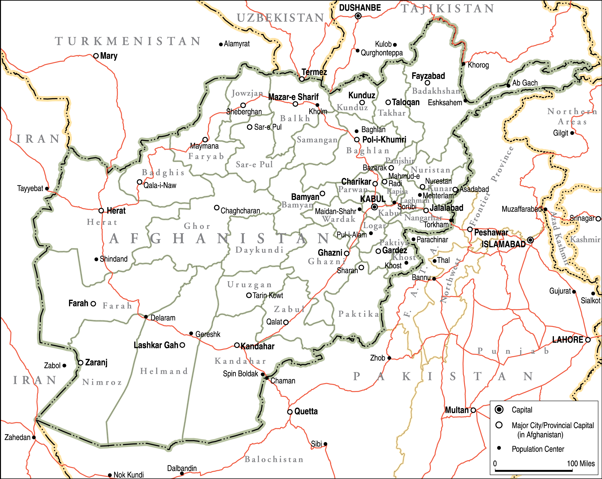 Afghanistan Political Map Institute For The Study Of War