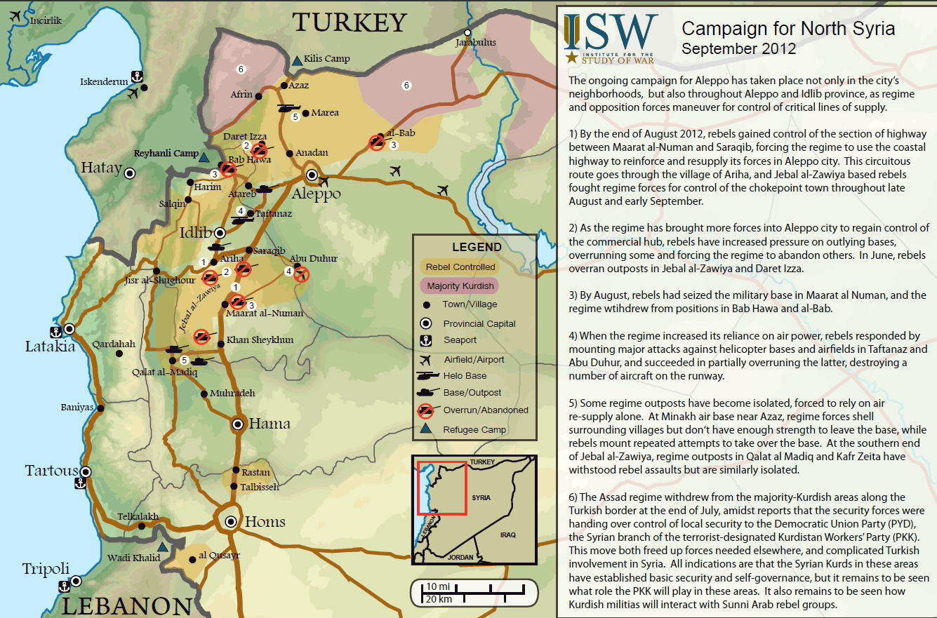 Map of the campaign to control northern Syria