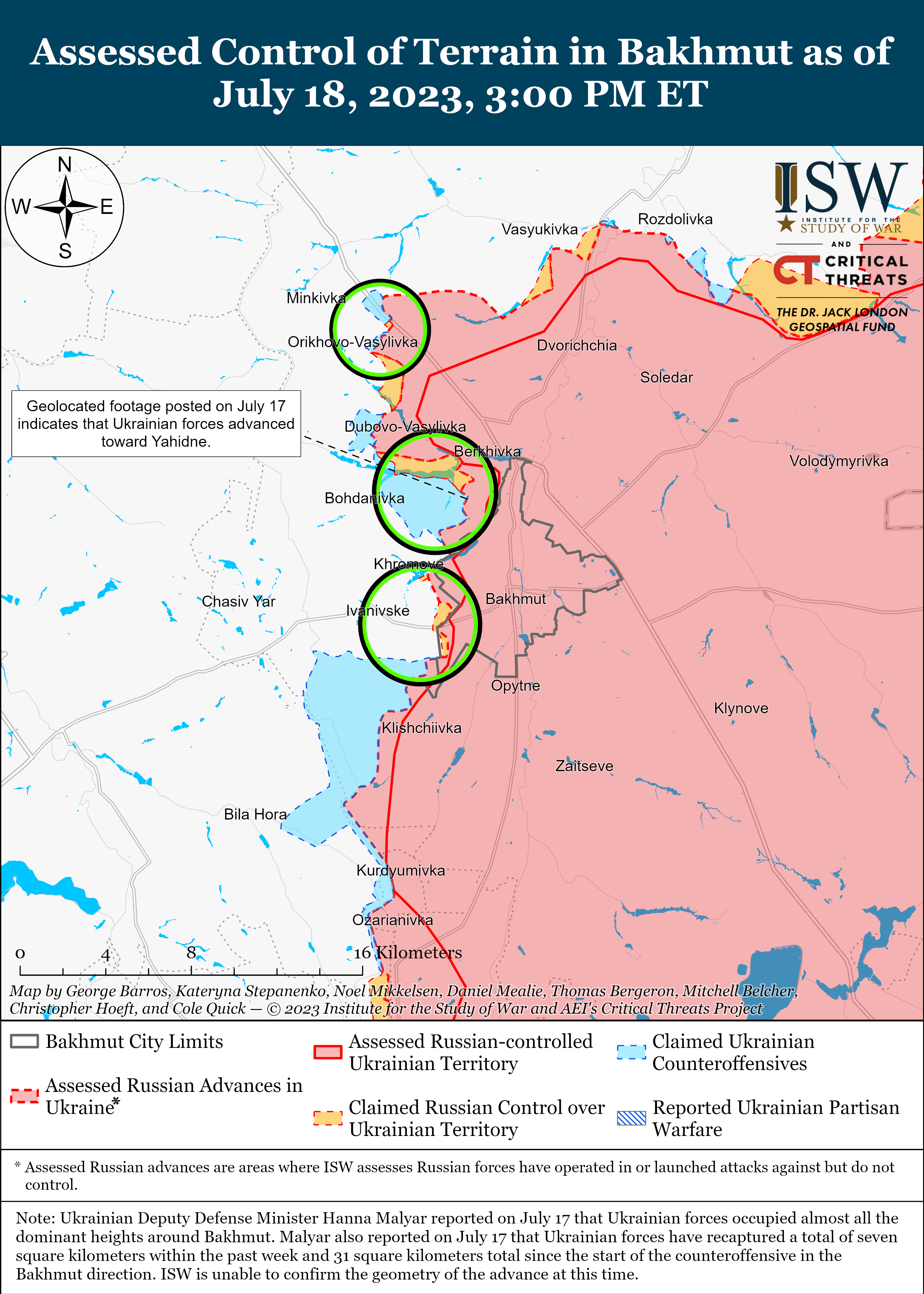 ЗСУ зайняли майже всі панівні висоти під Бахмутом: карти боїв ISW
