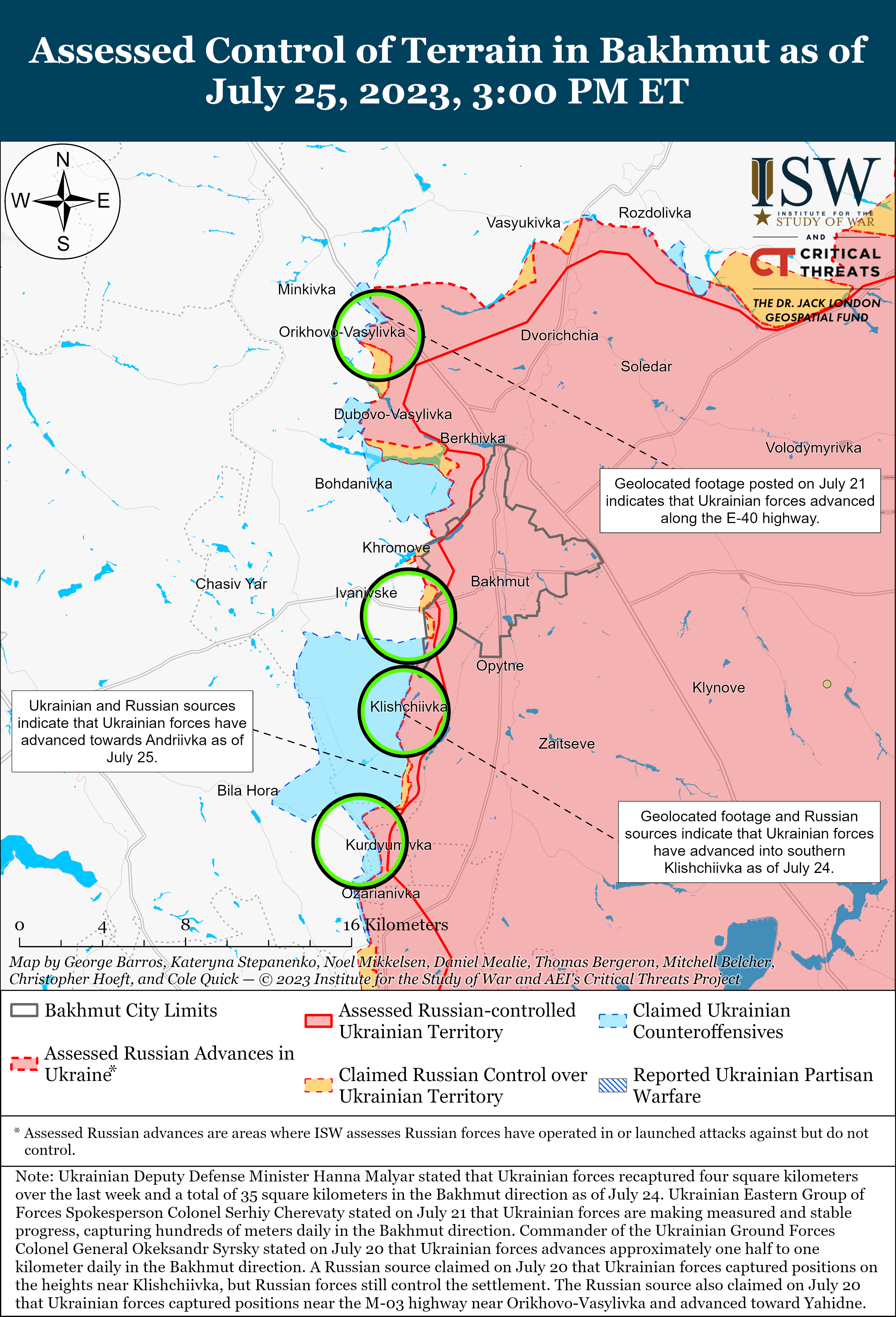 ВСУ добились значительных успехов в районе Бахмута: карты боев ISW