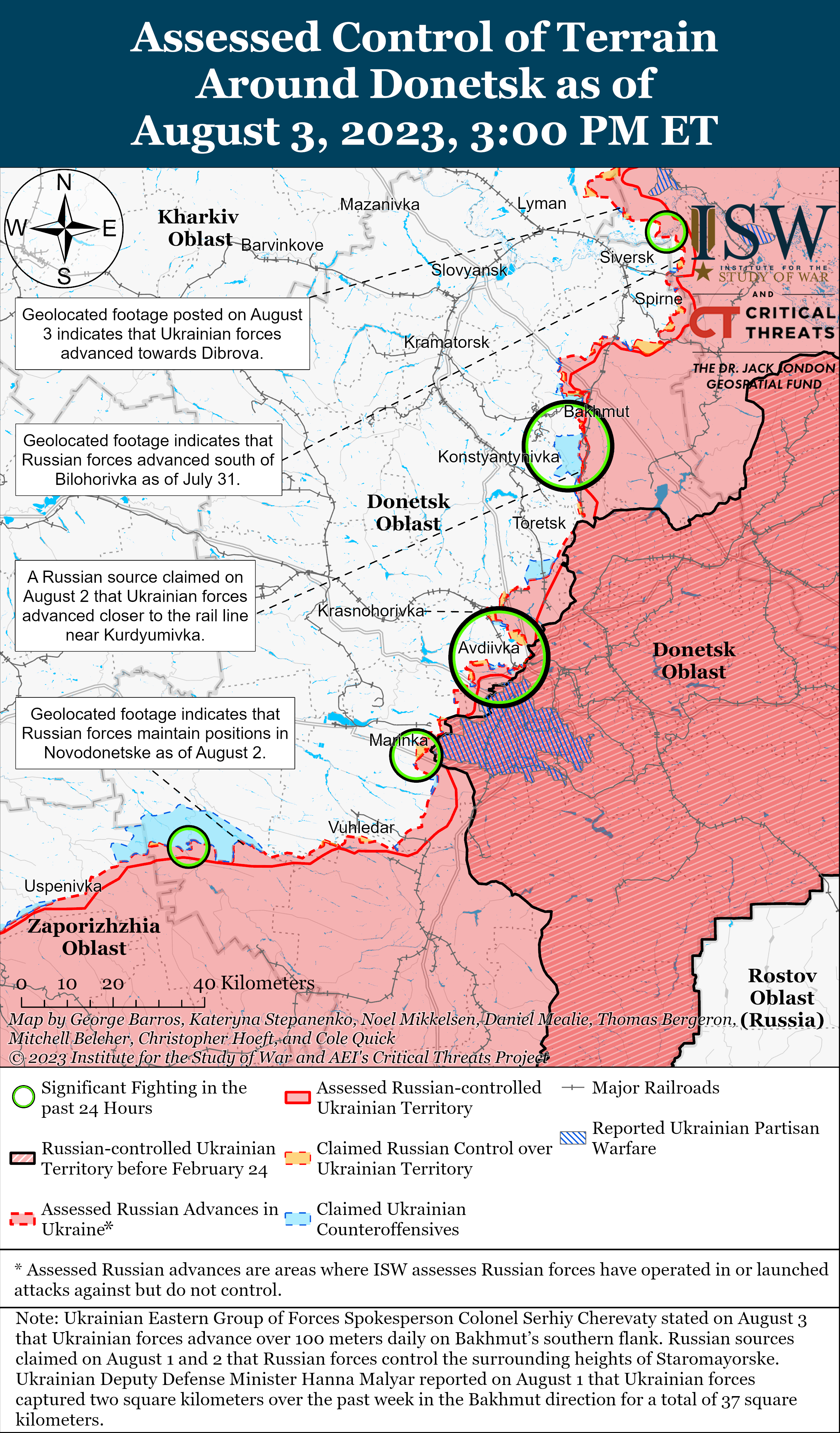 ВСУ пытаются прорвать оборону в окрестностях Бахмута: карты боев ISW