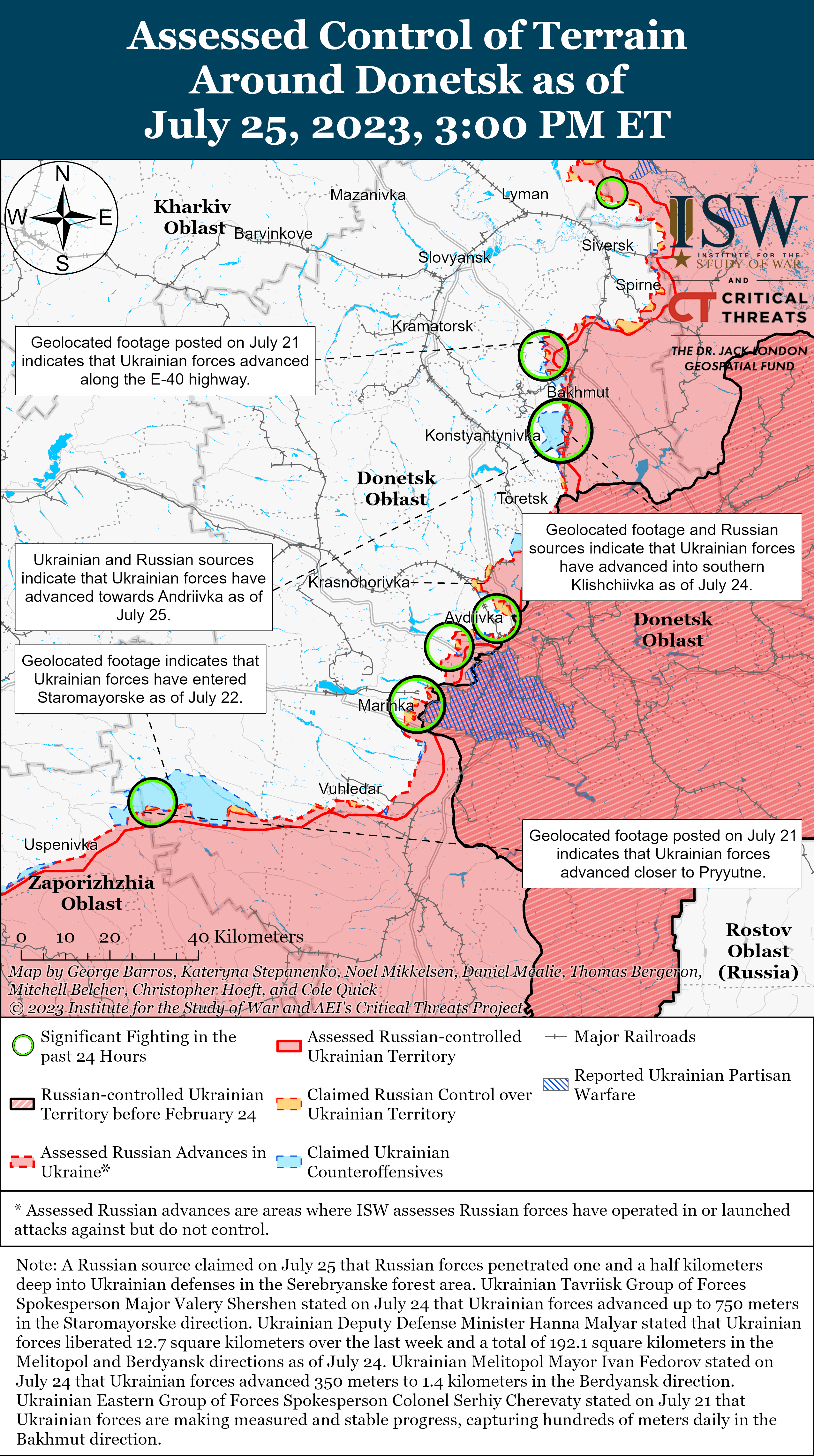 ВСУ добились значительных успехов в районе Бахмута: карты боев ISW