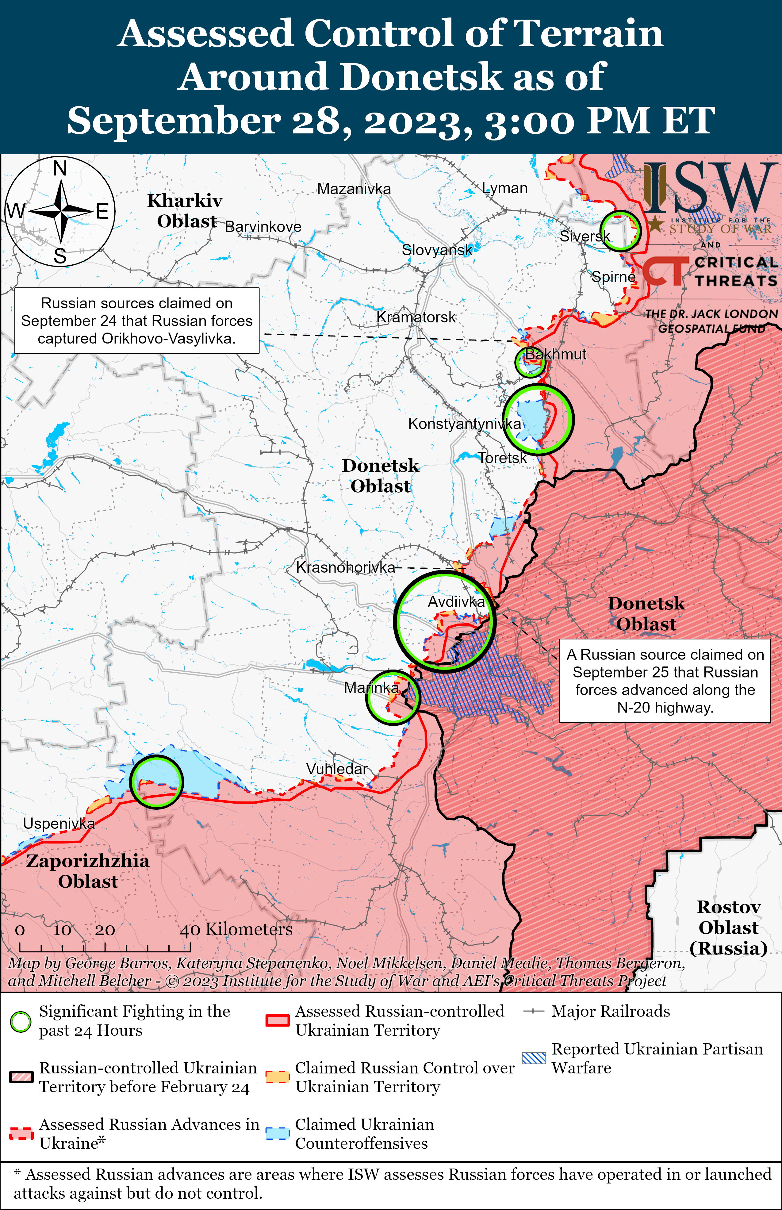 ВСУ продвинулись за Андреевку и Клещиевку: карты боев ISW