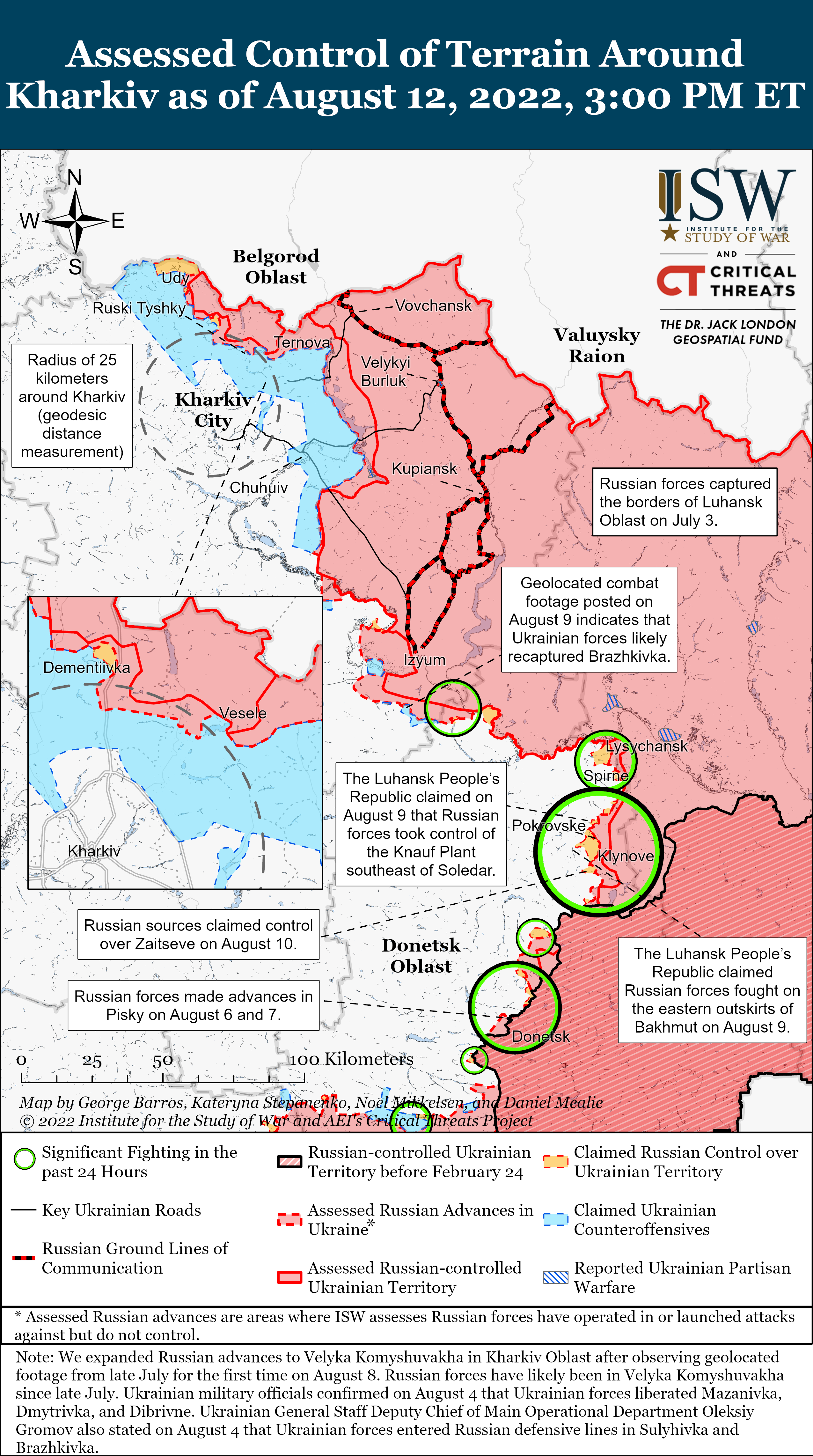 Russian Offensive Campaign Assessment August 12 Institute For The Study Of War