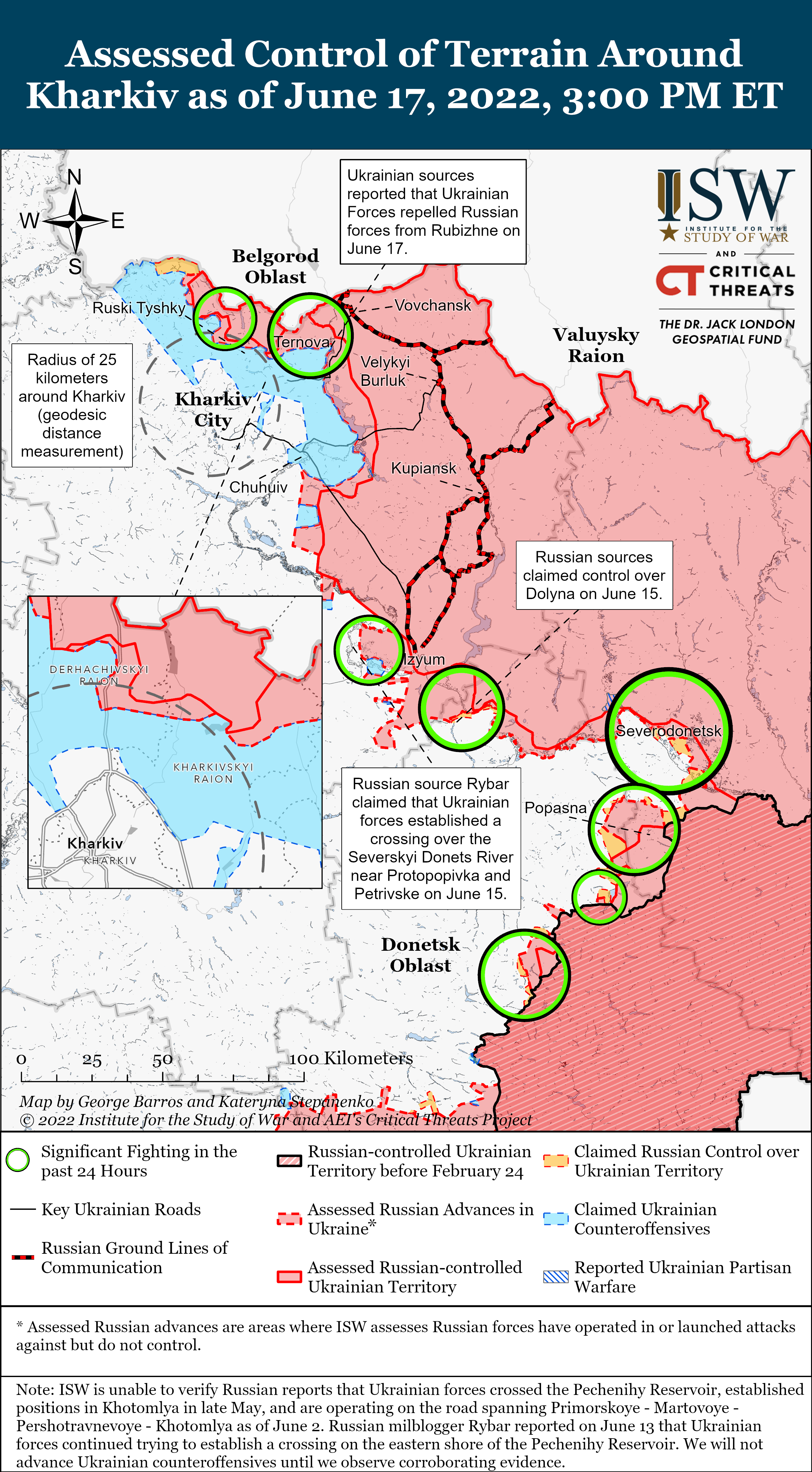 Наземные атаки российских войск на Северодонецк и его юго-восточную окраину пока безуспешны, - ISW 7