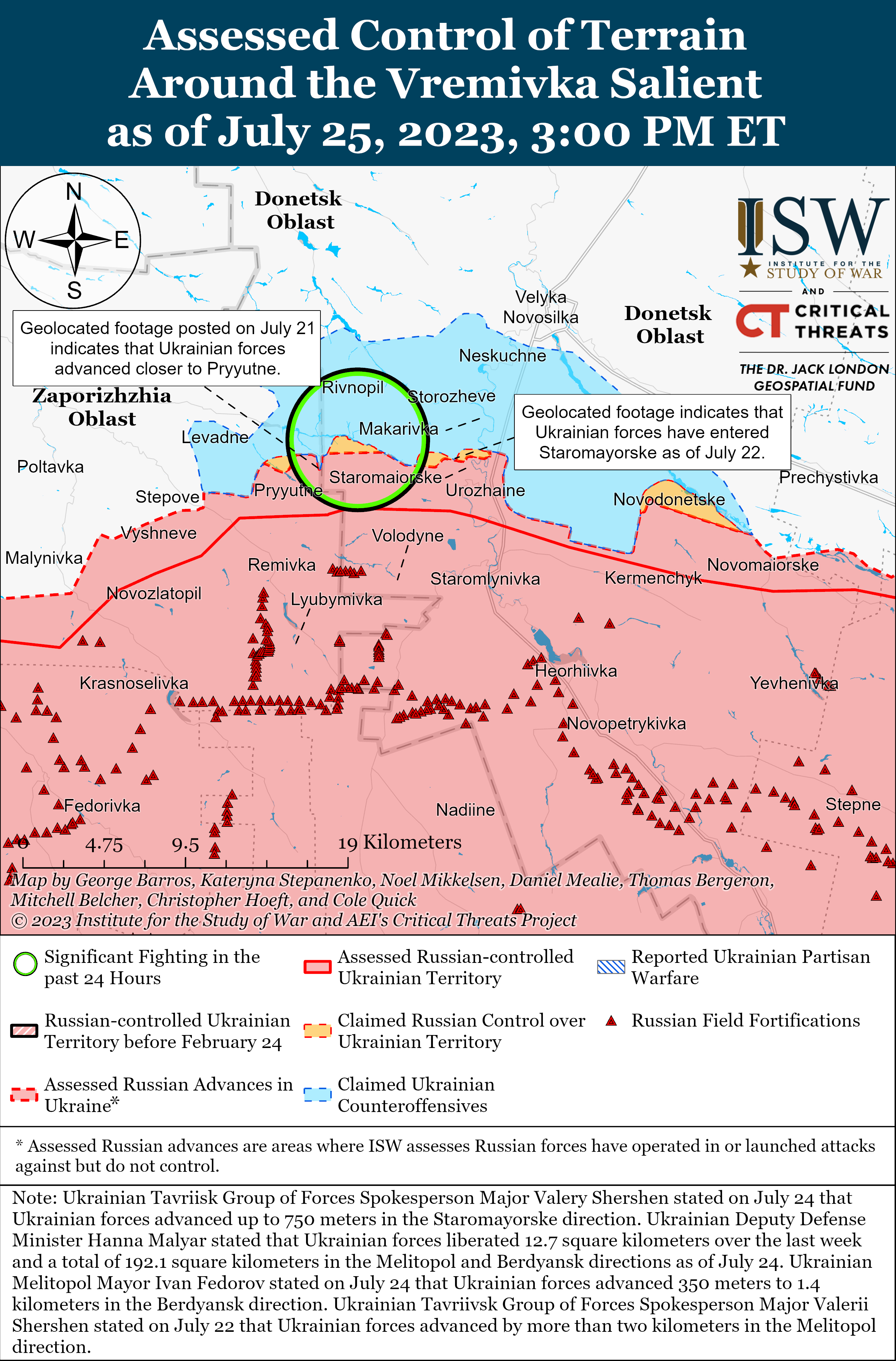 ВСУ добились значительных успехов в районе Бахмута: карты боев ISW