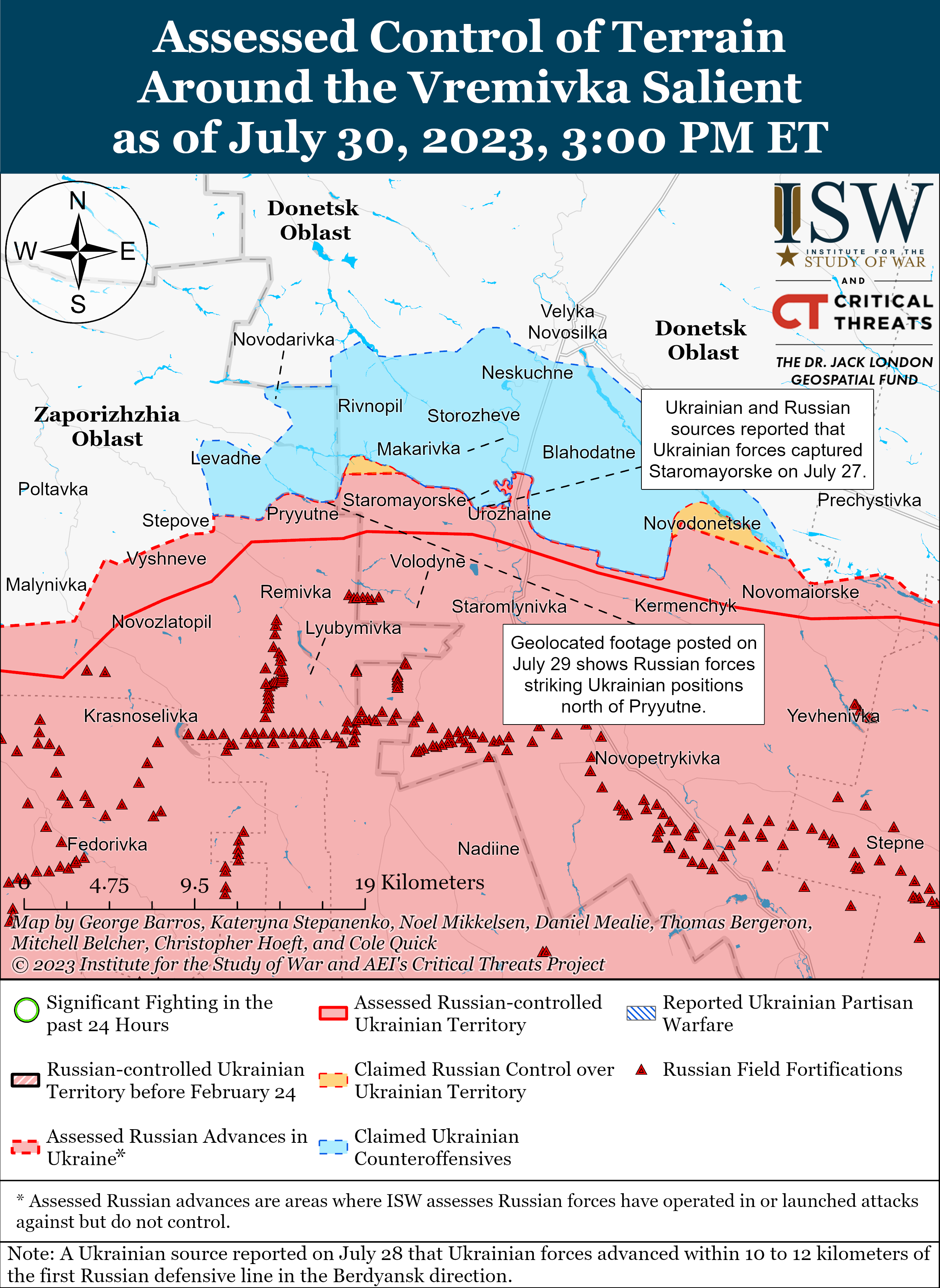 ВСУ продвигаются в направлении Мелитополя и Бердянска: карты боев от ISW