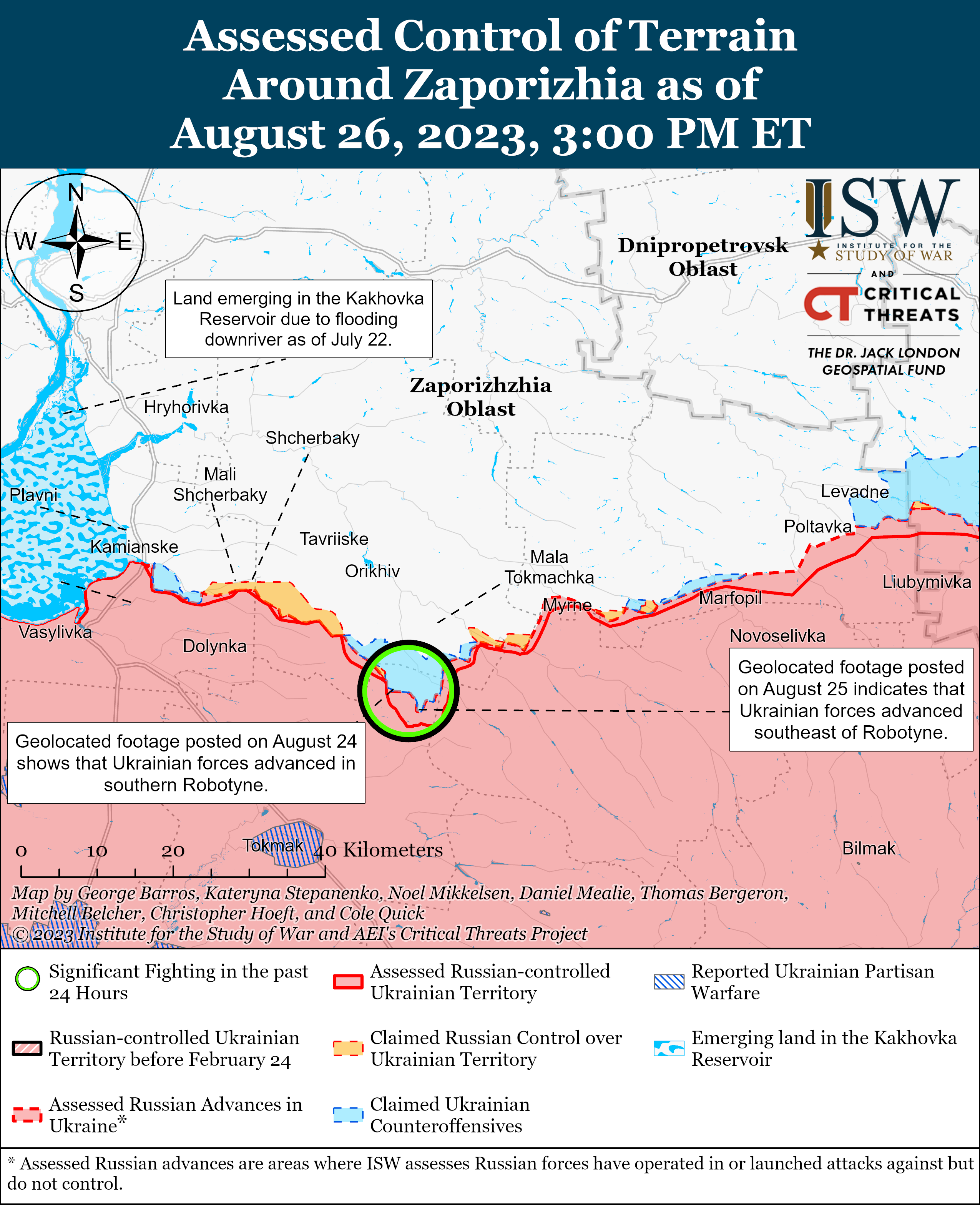 ВСУ приблизились к очередной линии обороны россиян в Запорожской области: карты боев ISW
