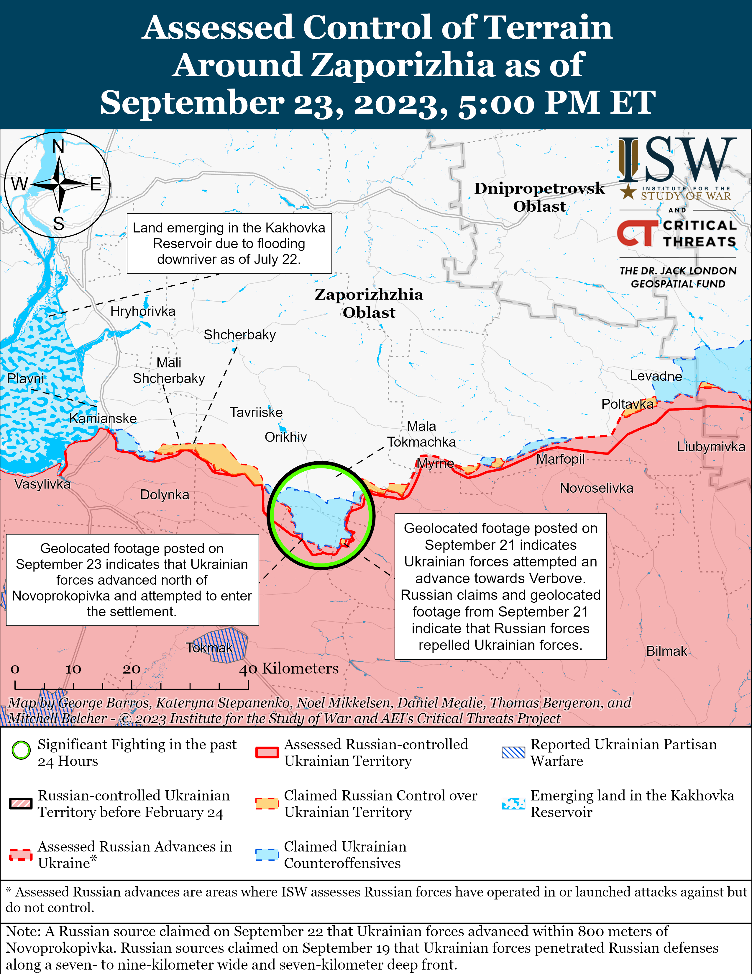 ЗСУ просунулись в Запорізькій області: карти боїв ISW